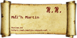 Méh Martin névjegykártya